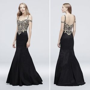David's Bridal Prom Black Mermaid Dress 10